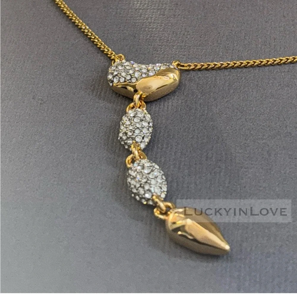 ALEXIS BITTAR • Solanales Crystal Pebble Chandelier Drop Necklace